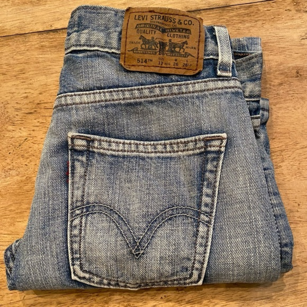 Levi’s 514 Slim Straight Light Wash Boys 12 Regular W26 L26 1/2 Red Tab‎ Jeans